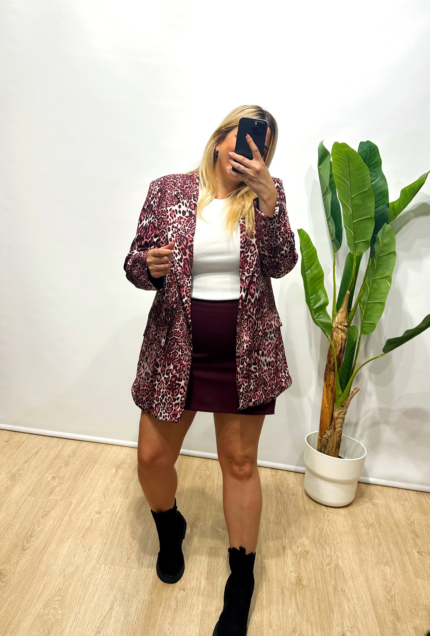 Blazer print burdeo