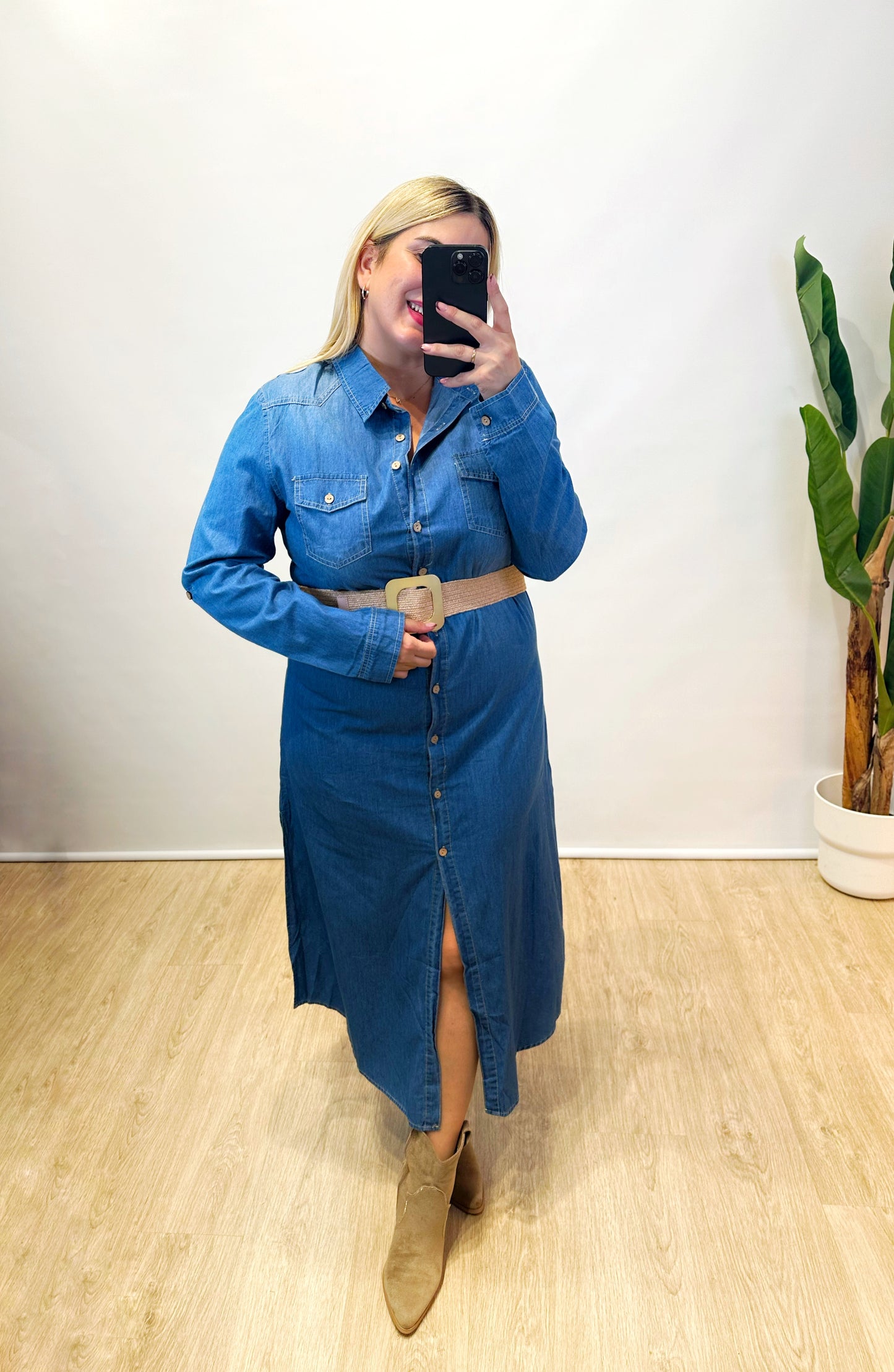 Vestido camisero denim rocío