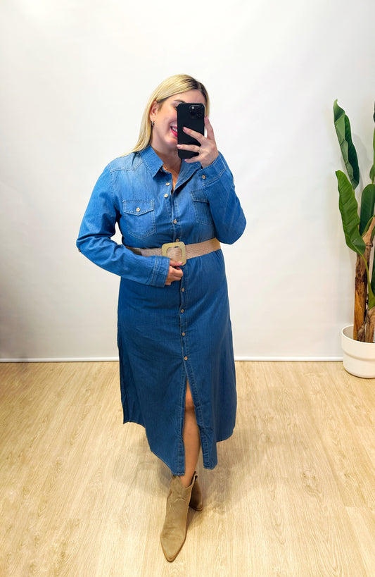 Vestido camisero denim rocío