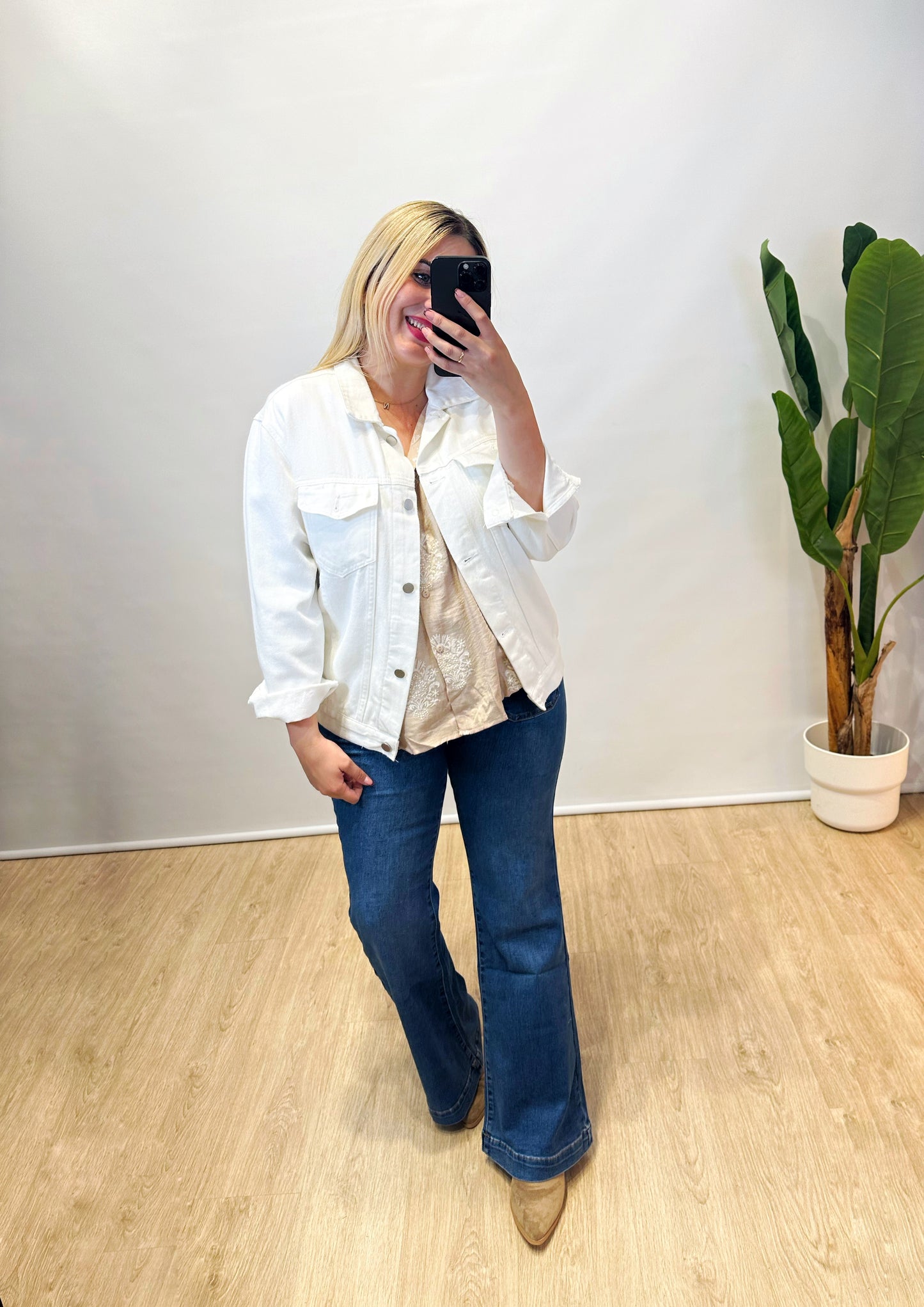 Cazadora Denim Blanca